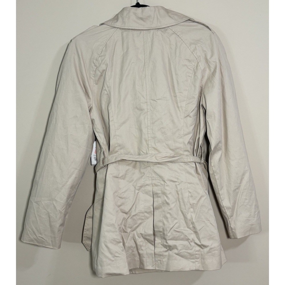 St Johns Bay Linen Jacket Womens Medium Beige Belted Lightweight NWT - Picture 3 of 10